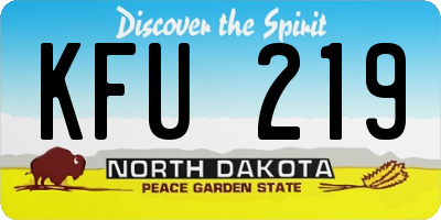 ND license plate KFU219