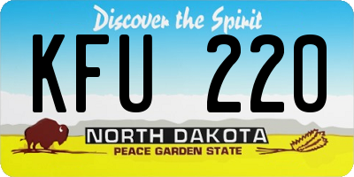 ND license plate KFU220