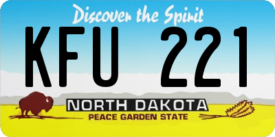 ND license plate KFU221