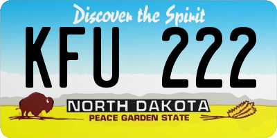 ND license plate KFU222