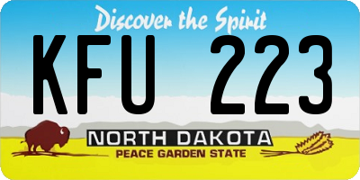 ND license plate KFU223
