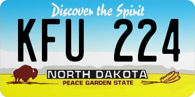 ND license plate KFU224