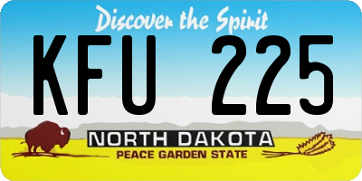 ND license plate KFU225