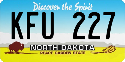 ND license plate KFU227