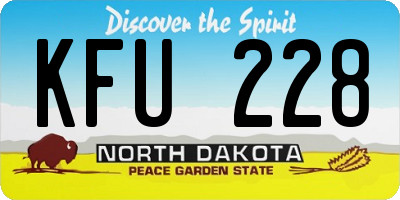 ND license plate KFU228