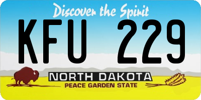 ND license plate KFU229