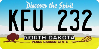 ND license plate KFU232