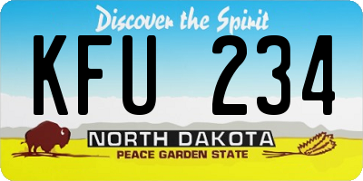 ND license plate KFU234