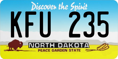 ND license plate KFU235