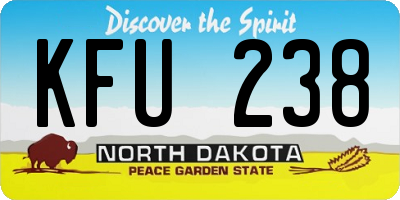 ND license plate KFU238