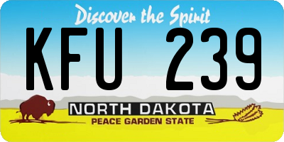 ND license plate KFU239