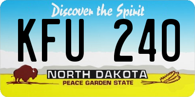 ND license plate KFU240