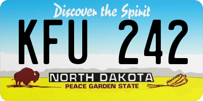 ND license plate KFU242