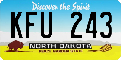 ND license plate KFU243