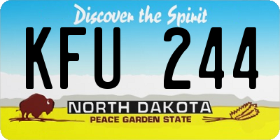 ND license plate KFU244