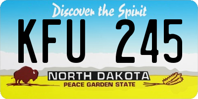 ND license plate KFU245
