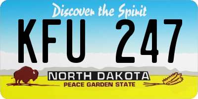 ND license plate KFU247