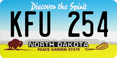 ND license plate KFU254