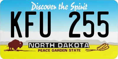 ND license plate KFU255