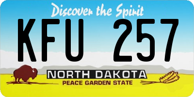 ND license plate KFU257