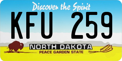 ND license plate KFU259