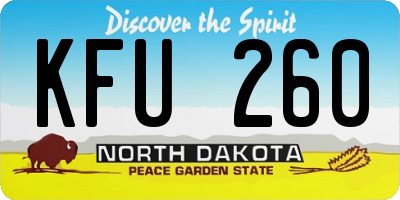 ND license plate KFU260