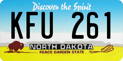 ND license plate KFU261