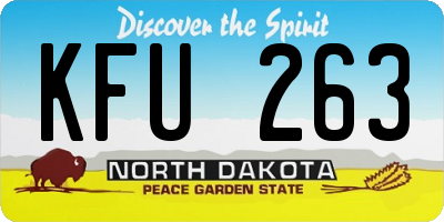 ND license plate KFU263