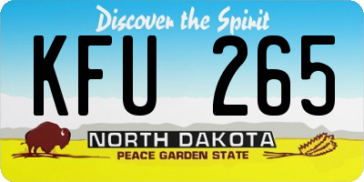 ND license plate KFU265