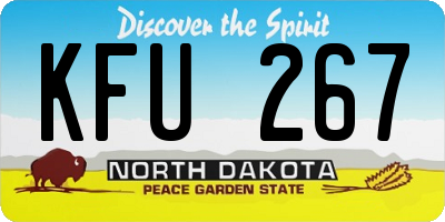 ND license plate KFU267
