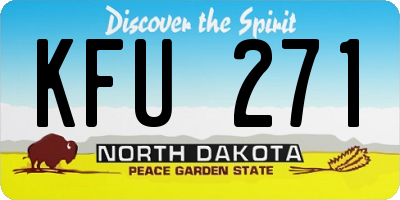 ND license plate KFU271