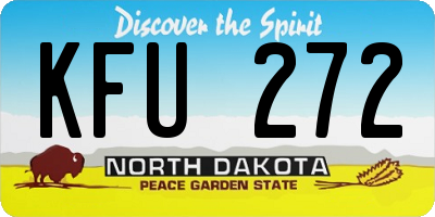 ND license plate KFU272