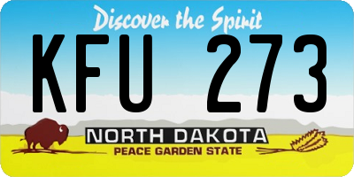 ND license plate KFU273