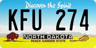 ND license plate KFU274