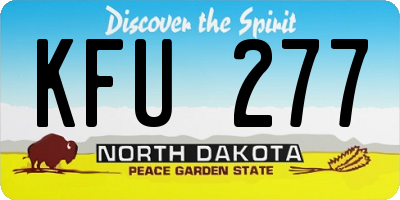 ND license plate KFU277