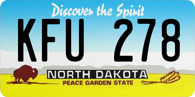 ND license plate KFU278
