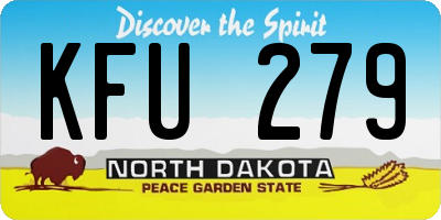ND license plate KFU279