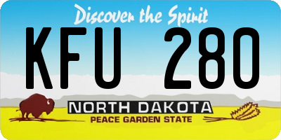 ND license plate KFU280