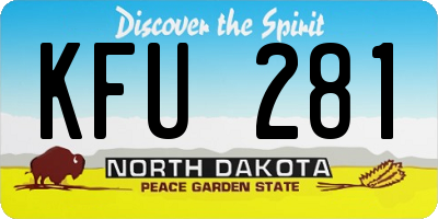 ND license plate KFU281