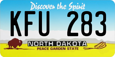 ND license plate KFU283