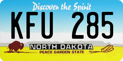 ND license plate KFU285