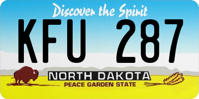 ND license plate KFU287