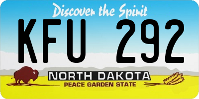 ND license plate KFU292