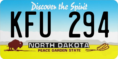 ND license plate KFU294