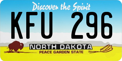 ND license plate KFU296