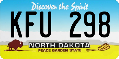 ND license plate KFU298