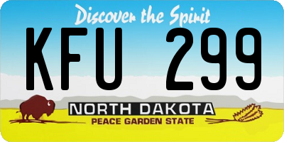 ND license plate KFU299