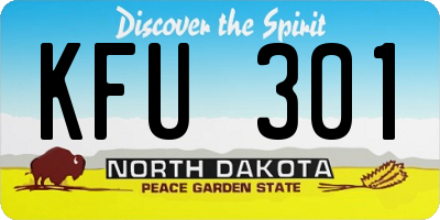 ND license plate KFU301