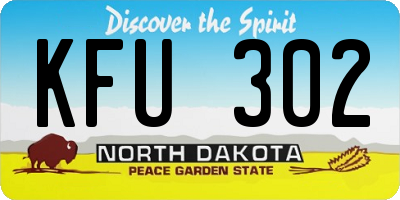 ND license plate KFU302
