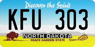 ND license plate KFU303